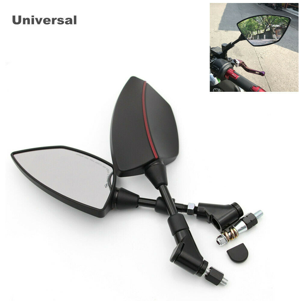 Universal Motorcycle Scooter Rotatable Big Vision Rearview Mirrors w/ Mountings