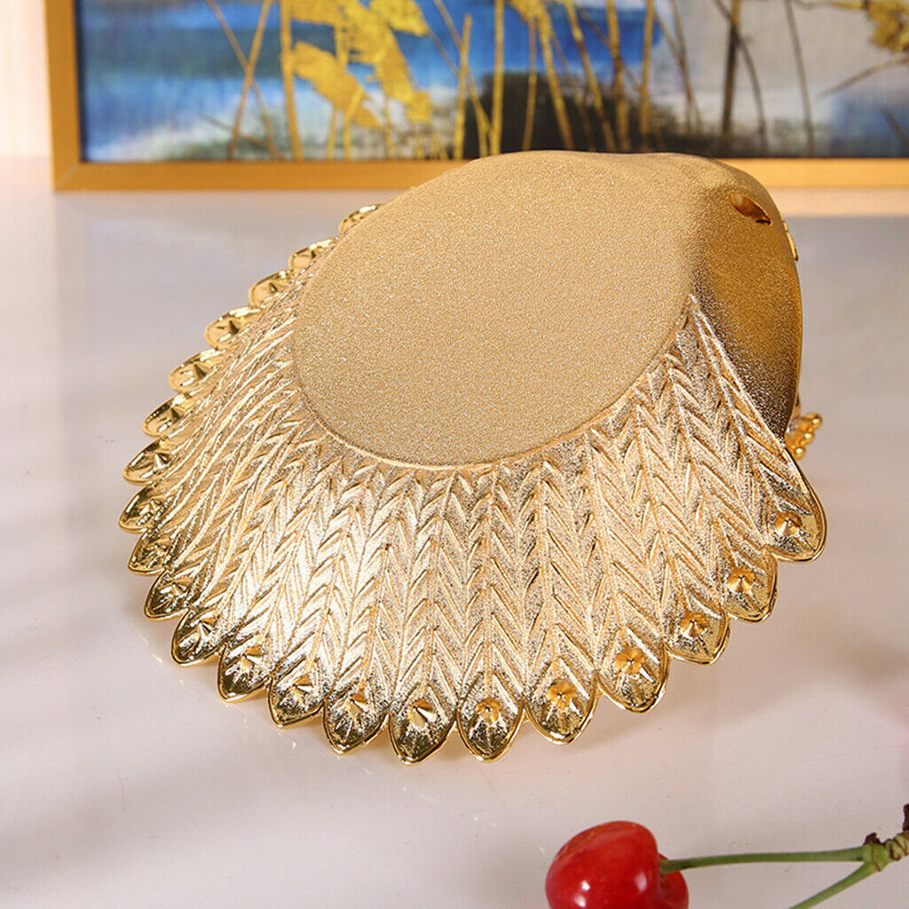 Metal Golden Peacock Fruit Plate Small Trinket Earrings Dish Snack Tray Bowl