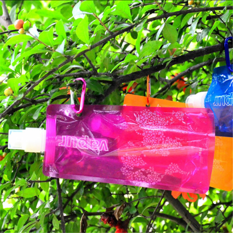 1pc Outdoor Sports Reusable Water Bottles Collapsible Flexible Foldable Ice Bag