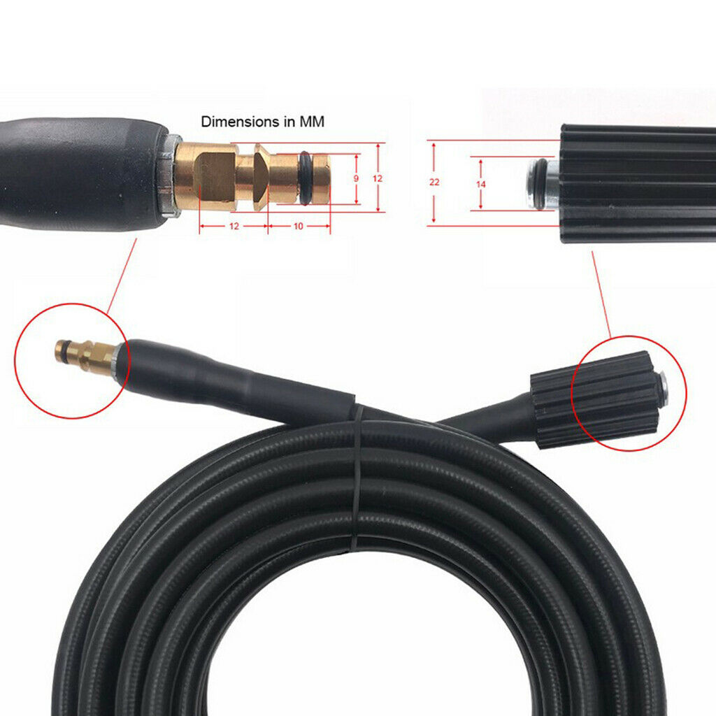 14mm Water Jet High Pressure Washer Extension Hose 6m 20ft for Karcher K2-K7