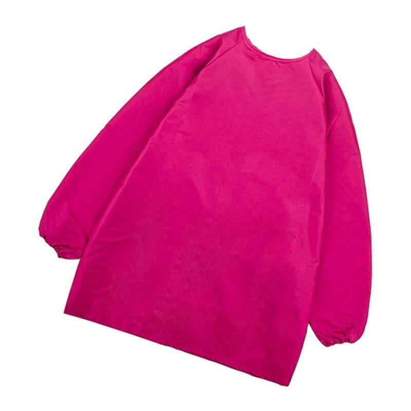 Kids Apron Long Sleeve Waterproof Smock for Painting Drawing S/M/L Rose M