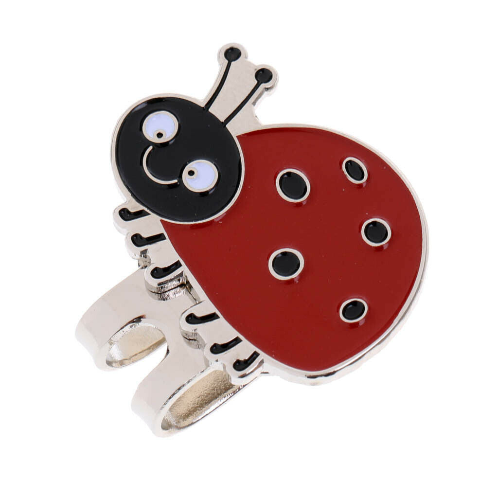 3PCS Mini Alloy Golf Ball Marker with Magnetic Golf Hat Clip Dog Bee & Ladybird