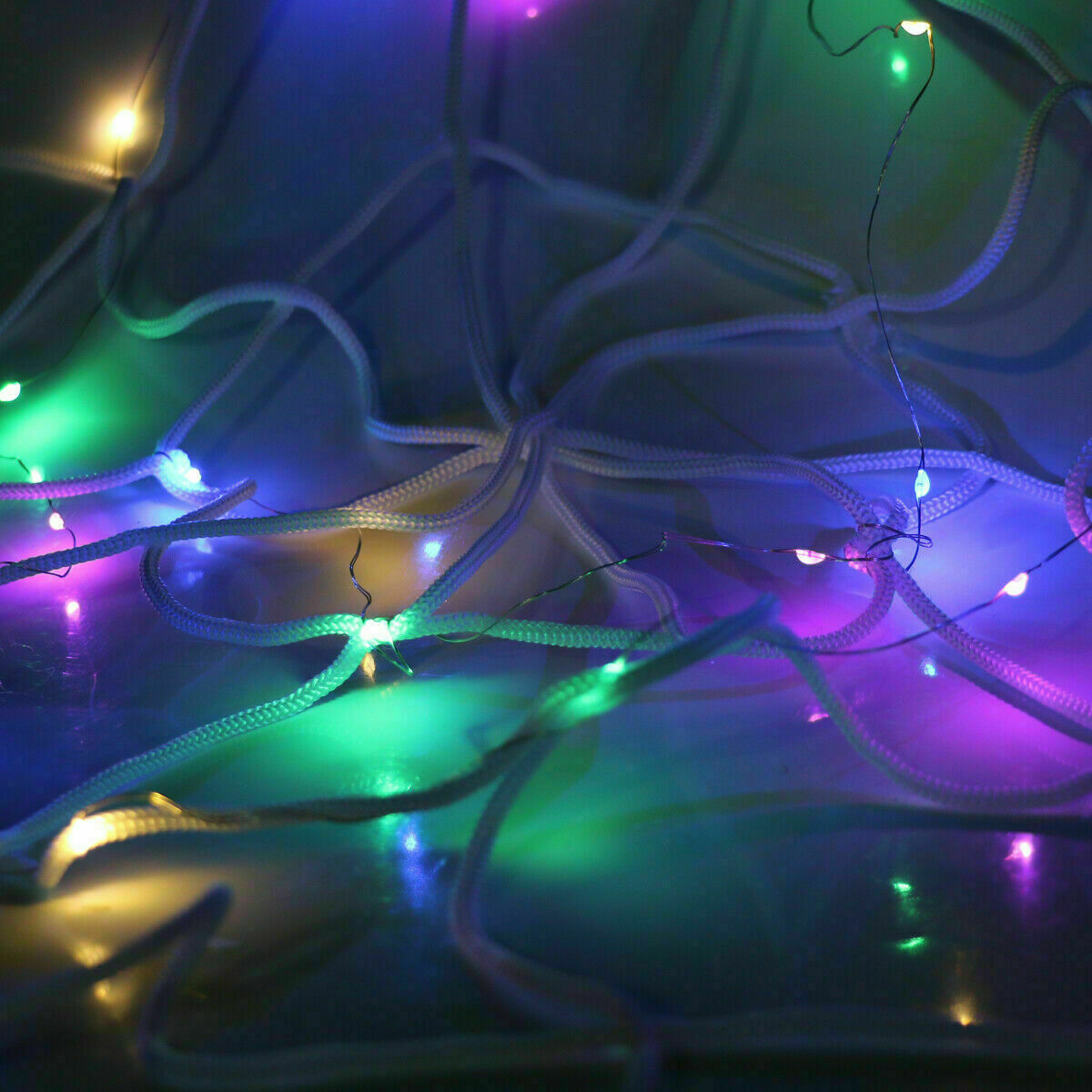 LED Spider Web Halloween Props Party Light Up Cobweb Outdoor Lighting Decoration