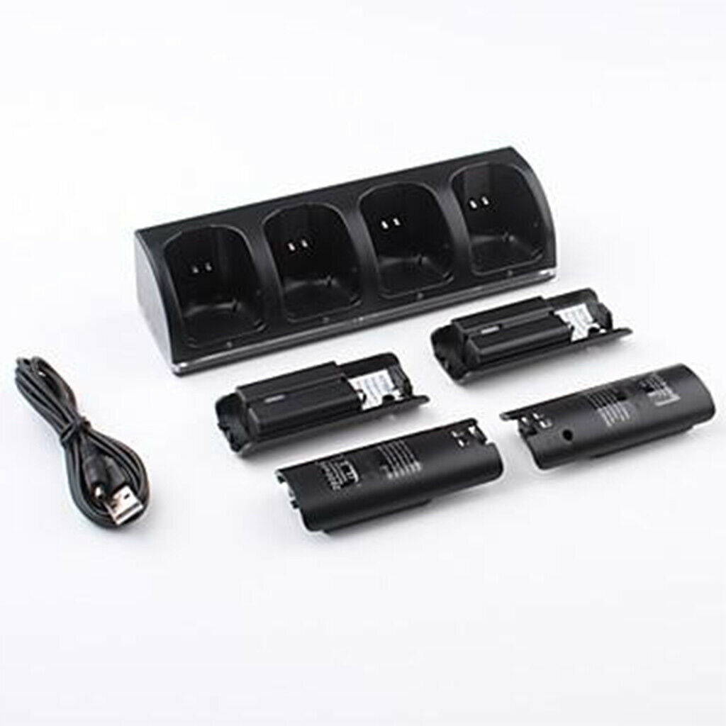 4 in 1 Charger Dock for Wii Remote, Remote Control Charger Docking Station with