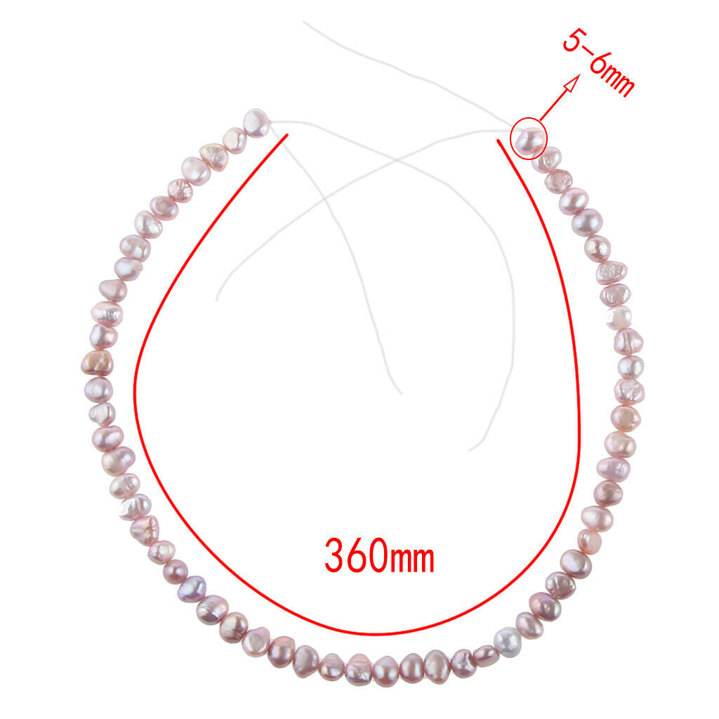 5-6mm Baroque Freshwater Pearls Beads Necklace Bracelets Light Purple 40pcs