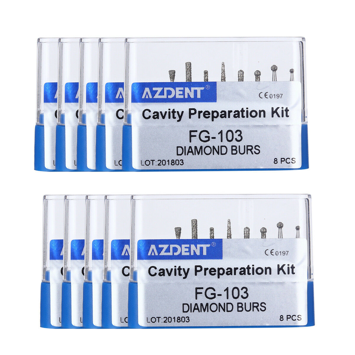 50 Packs Dental FG-103 Diamond Burs Set Cavity Preparation High Speed Handpiece