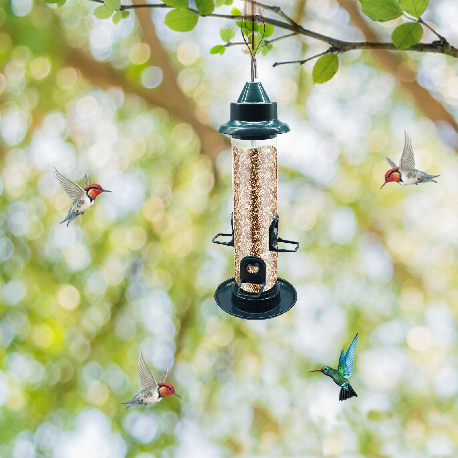 Tube Wild Bird Feeder Weatherproof Bird Watching Garden Yard Porch Patio