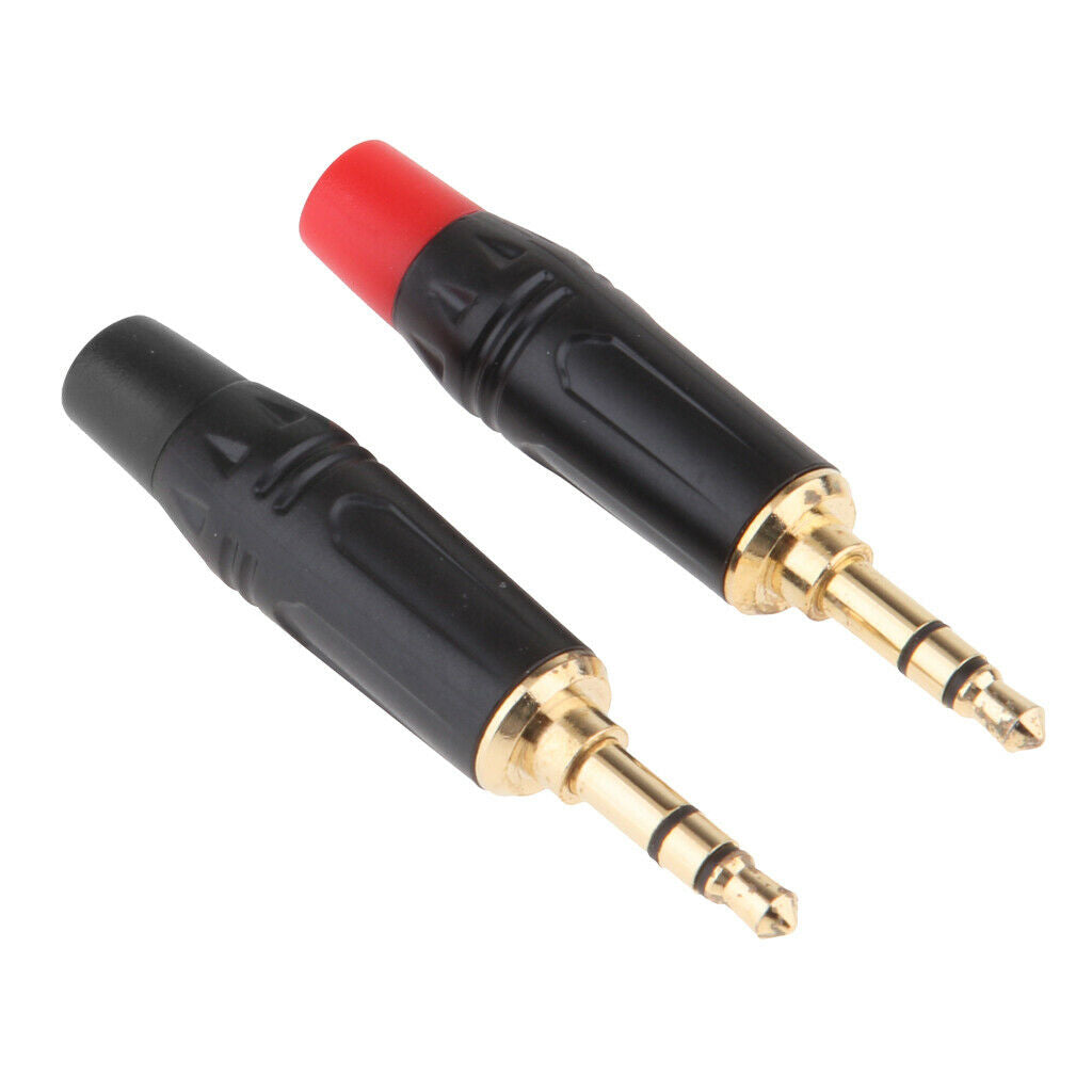 2Pieces 3.5mm 3Pole Male Repair Earphones Audio Solder   Plug Adapter