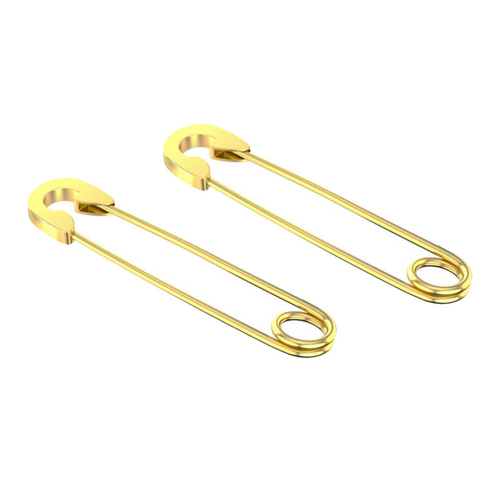4pcs Ladies Girls Punk Safety Pin Earrings Drop Stainless Steel Ear Cuff