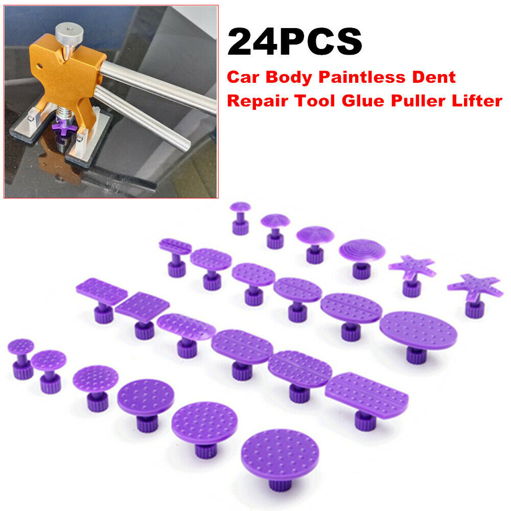 24 PCS Removal Tool Car SUV Body Paintless Dent Repair Tools Glue Puller Lifter