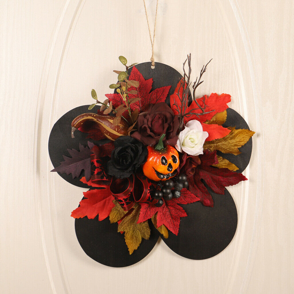 Pumpkin Front Door Sign Plants Doorplate Hanging Fall Halloween Home Decor