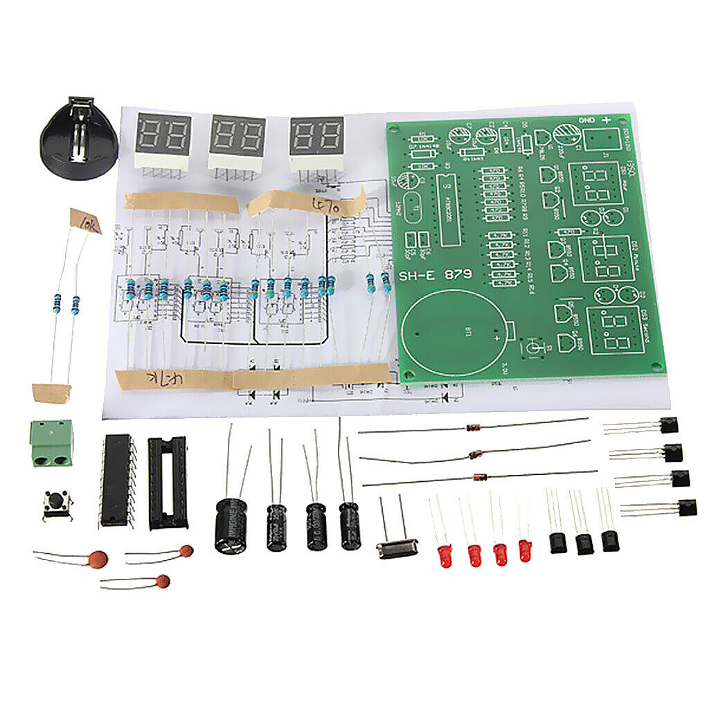 DIY Electronic 6 Digit Screen Clock Kit Display Learning Electronic Kits