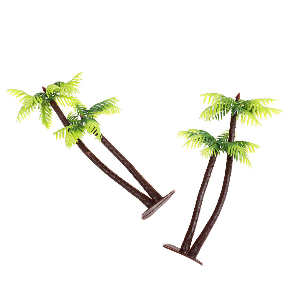 Mini Coconut Tree Plastic Green Water plants Aquarium Fish Tank plants Tt