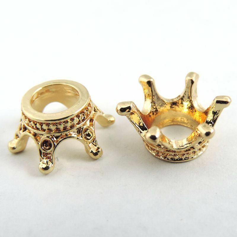 40PCS Cute Golden Tone Alloy Royal Crown Charms Pendant 13*13*6mm
