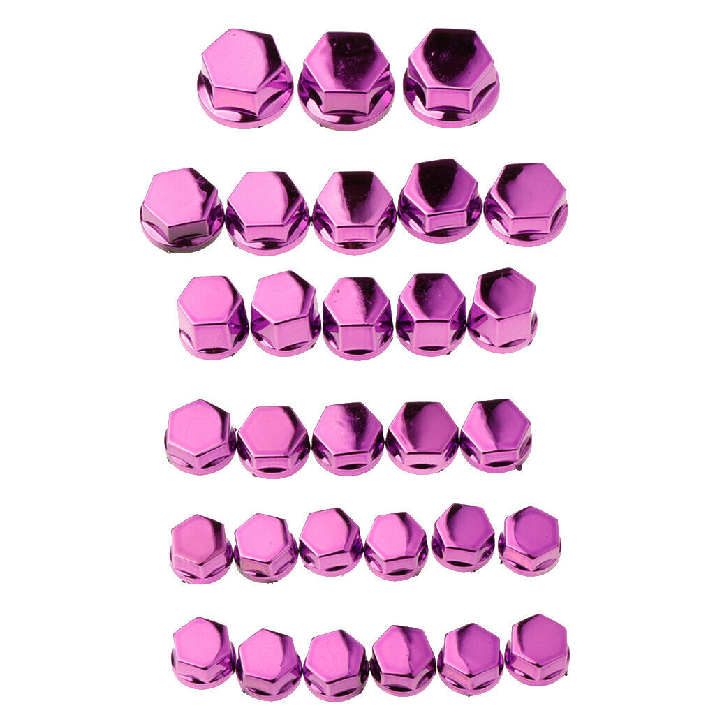 30 Pieces Motorcycle Screw Nut Bolt Cap Cover Decoration for Yamaha  Purple