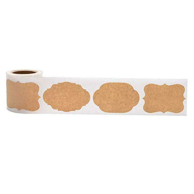 300pcs Mason Jar Glass Bottle Adhesive Labels Blank Natural Kraft Sealing For