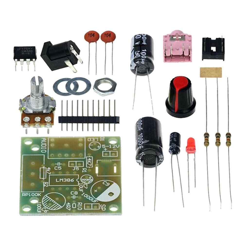 Mini LM386 Power Amplifier Board DIY Kit 3V-12V PCB Low Power Consumption