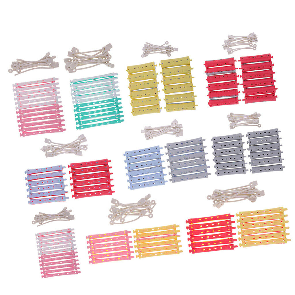72Pcs Non-Slip Plastic Perming Rods Waves Bang Pin Curls Perm Rollers for Barber