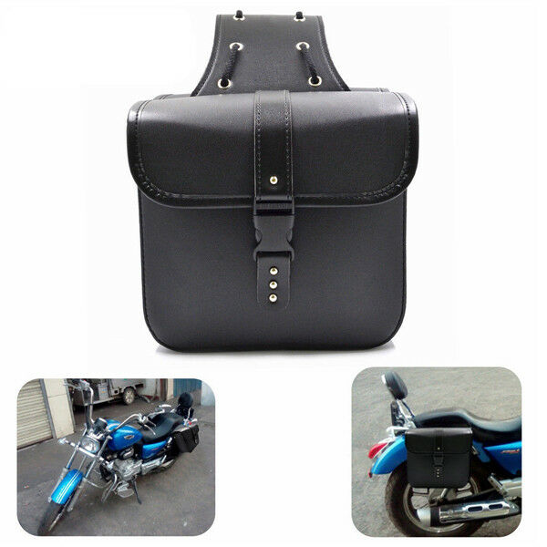 2PCS Motorcycle PU Leather Saddle Bags Storage Tool Pouch Waterproof  Handy