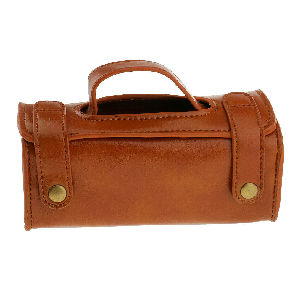 Men Portable Cosmetic Pouch PU Leather Shaving Brush & Razor