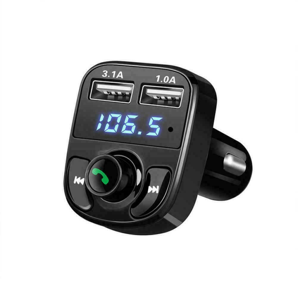 Bluetooth-compatible 5.0 Radio Car Kit Wireless FM Transmitter Player MP3 Dual