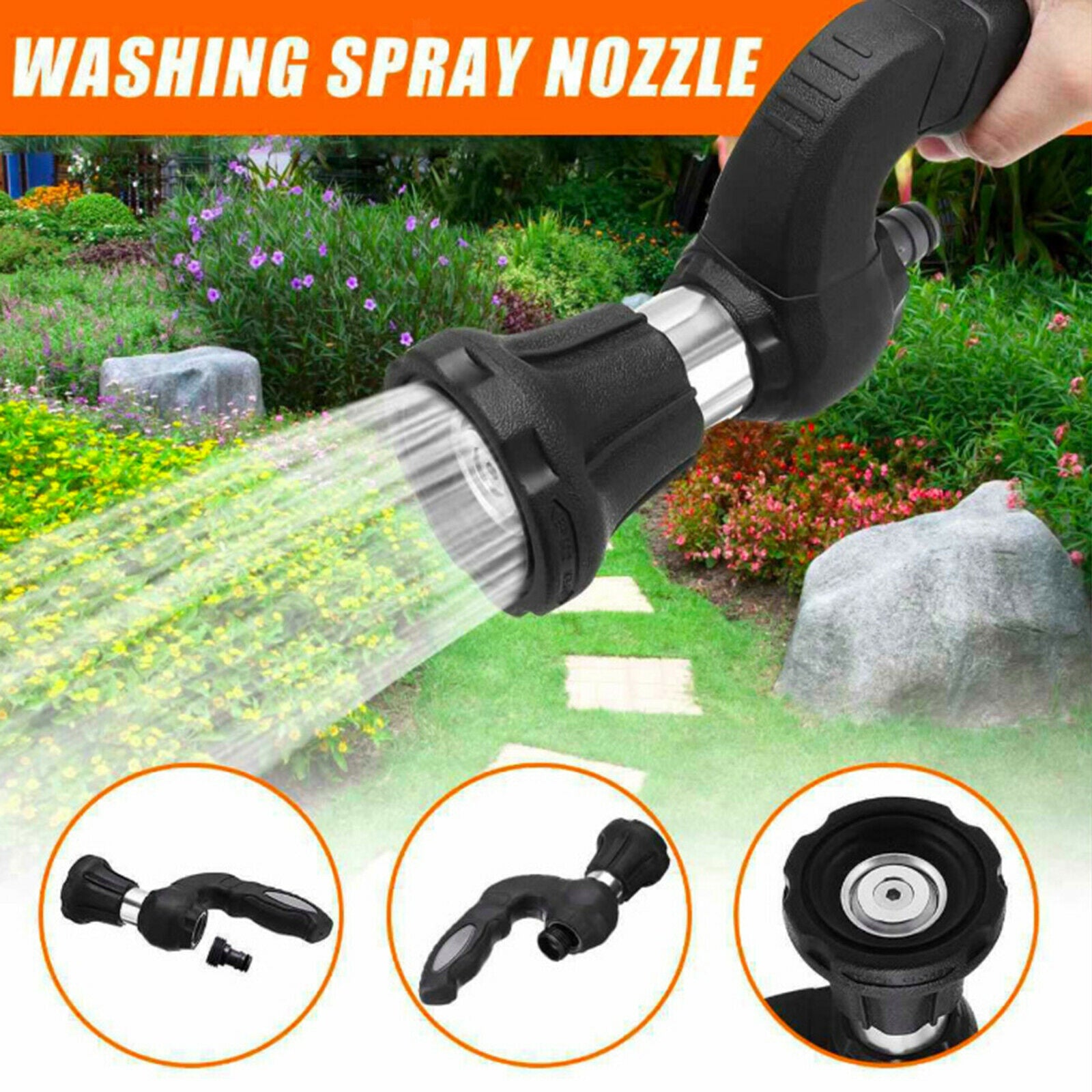 Upgraded Adjustable Garden Water Hose Nozzle Gun Watering Lawn Car Washings