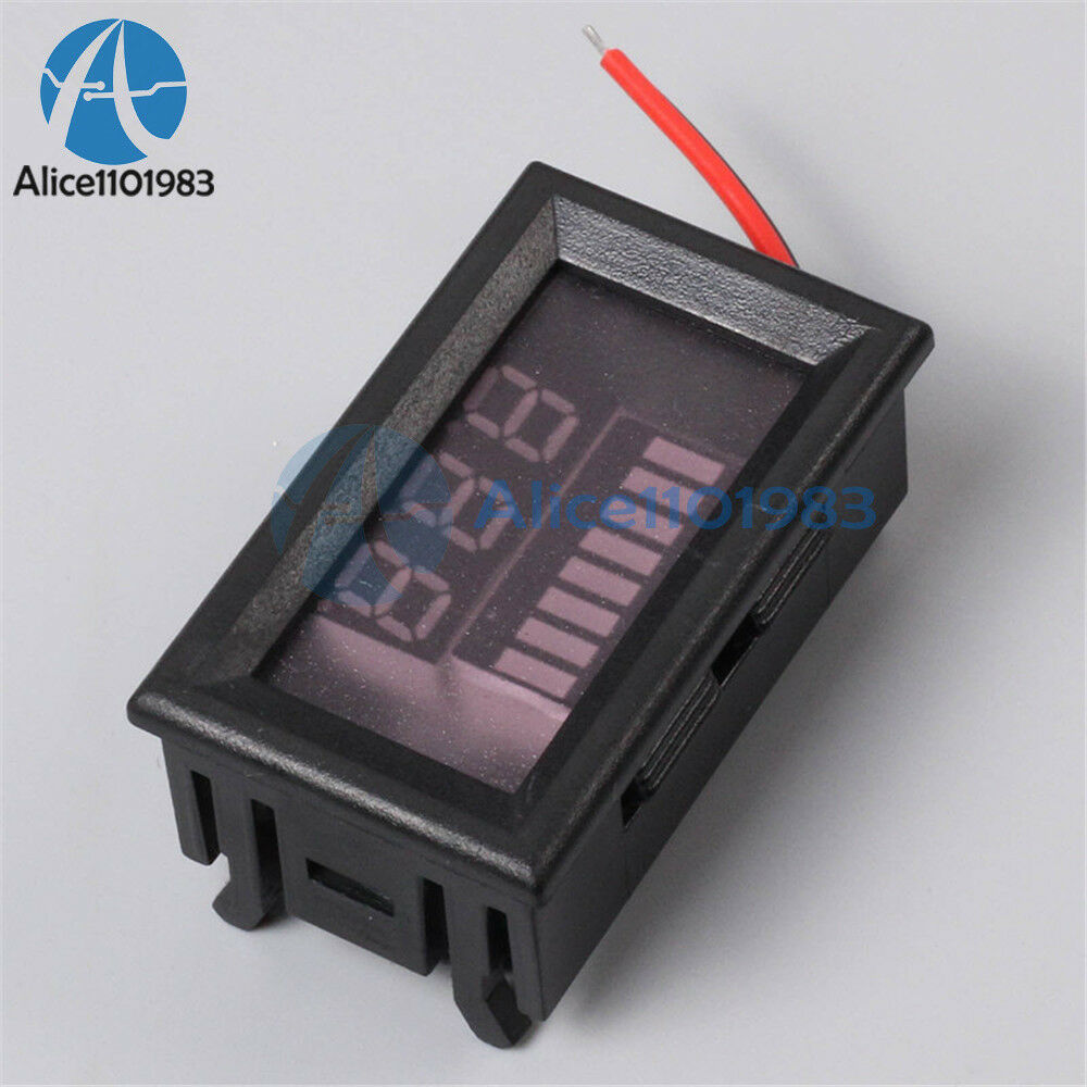 Blue Charge Level Indicator Voltmeter Stable for 12V Lead-acid Battery