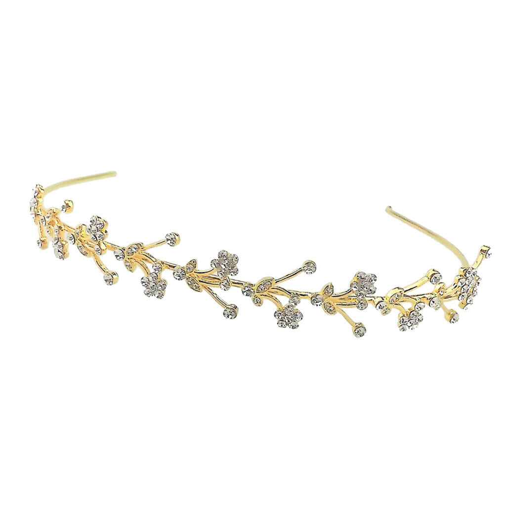 3 Pack Wedding Women's Crystal Bridal Flower and Leaves Crown Headband Tiaras