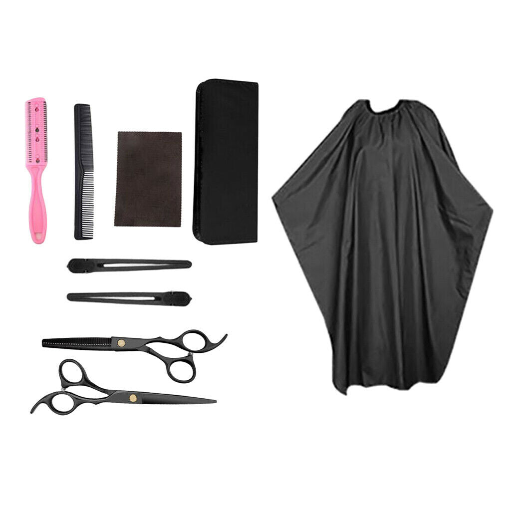 8x Professional Salon Hair Cutting Scissors Thinner Home Barber Shears Razor Set
