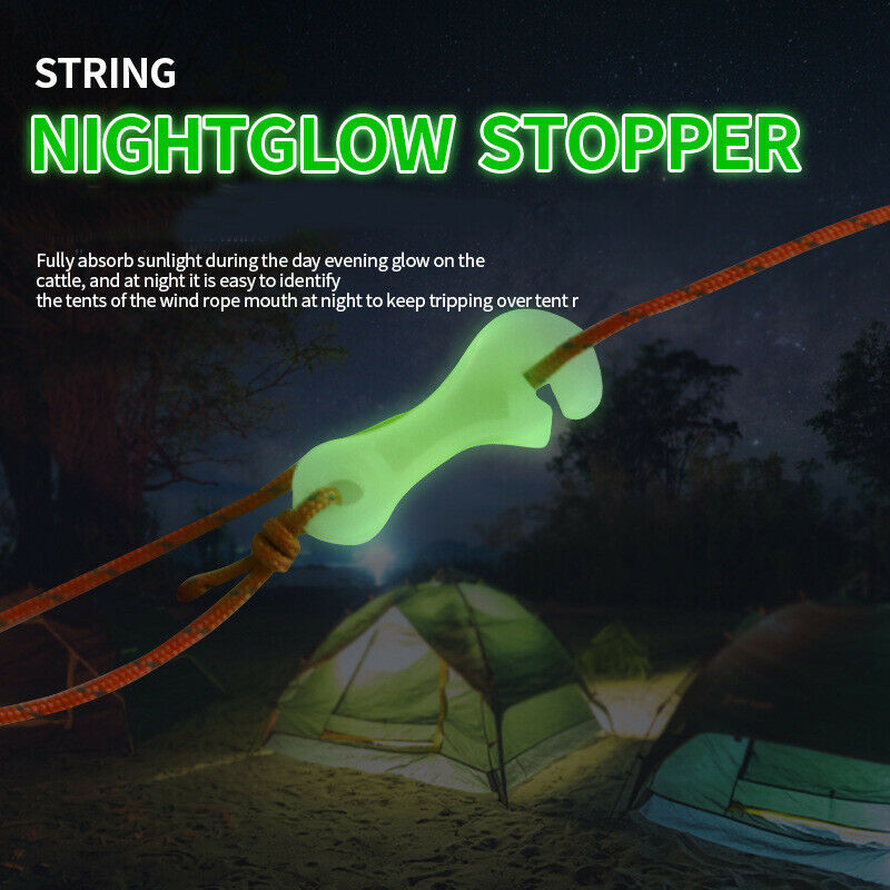 Luminous Rope Buckle Tent  Alert Outdoor Tent Anti-slip Wind Rope Stop EADFAU