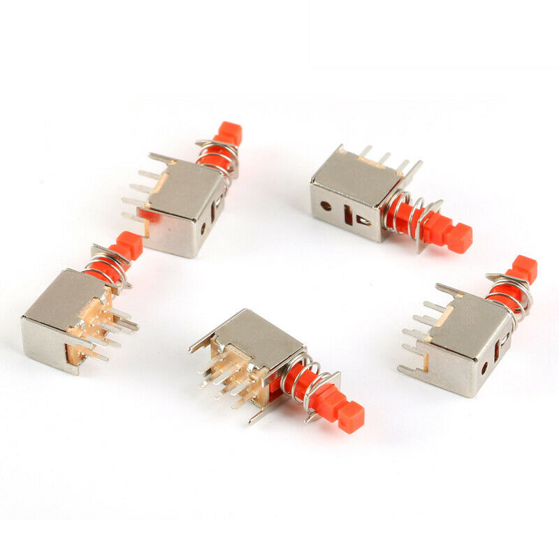 5pcs A03 straight key switch PS-22F02 6-pin self-locking switch Piano key switch