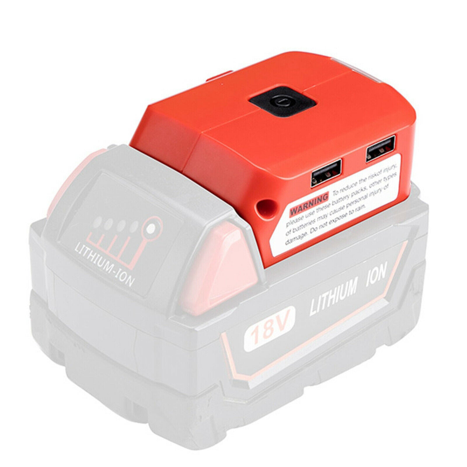 18v Power Source Adapter with LED Work Light Compatible with M18 Battery