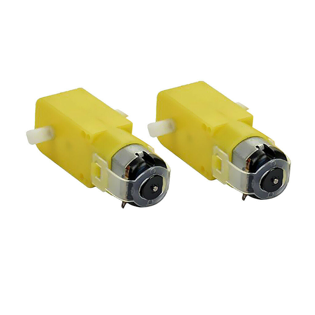 DIY 2Piece TT Geared Car Gear Motor Dual Shaft Gear for   Car Yellow