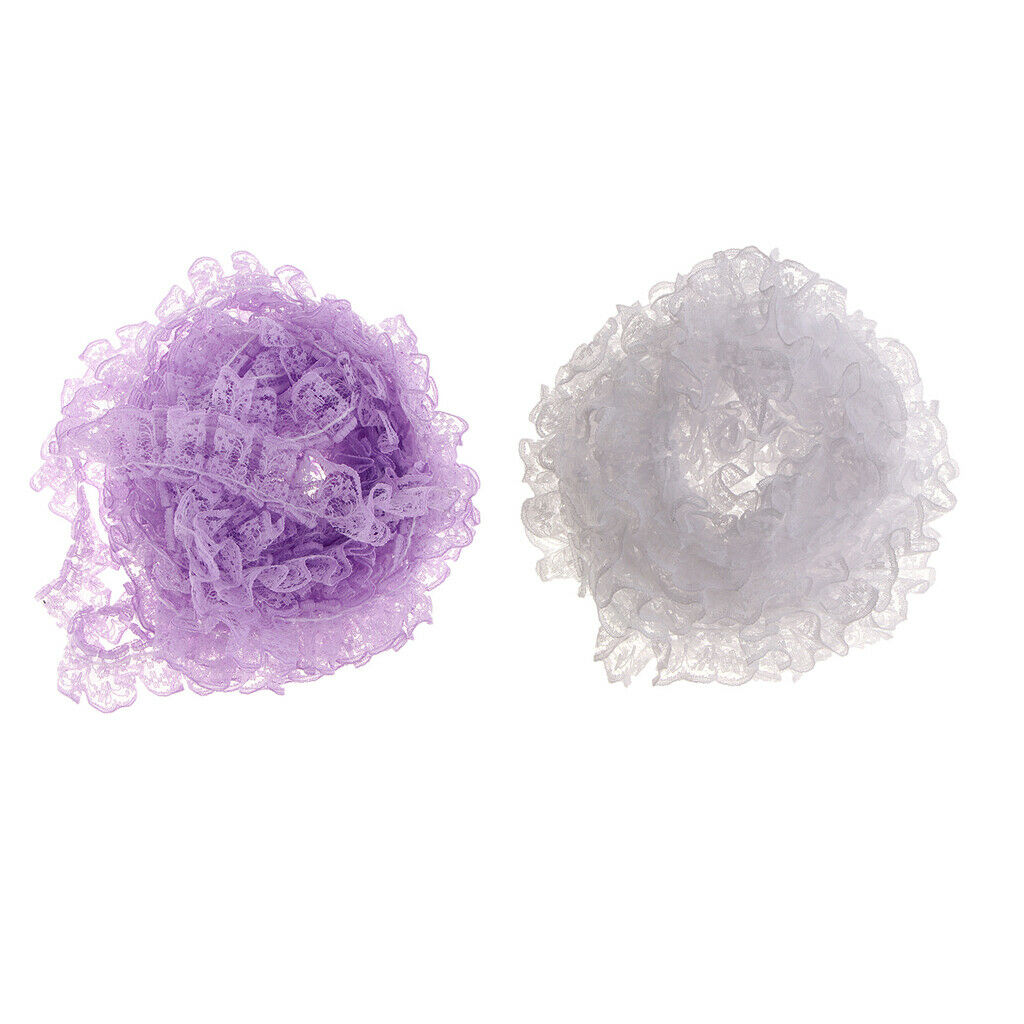 2 pieces 5 yards ribbon flowers elastic lace trim craft accessories