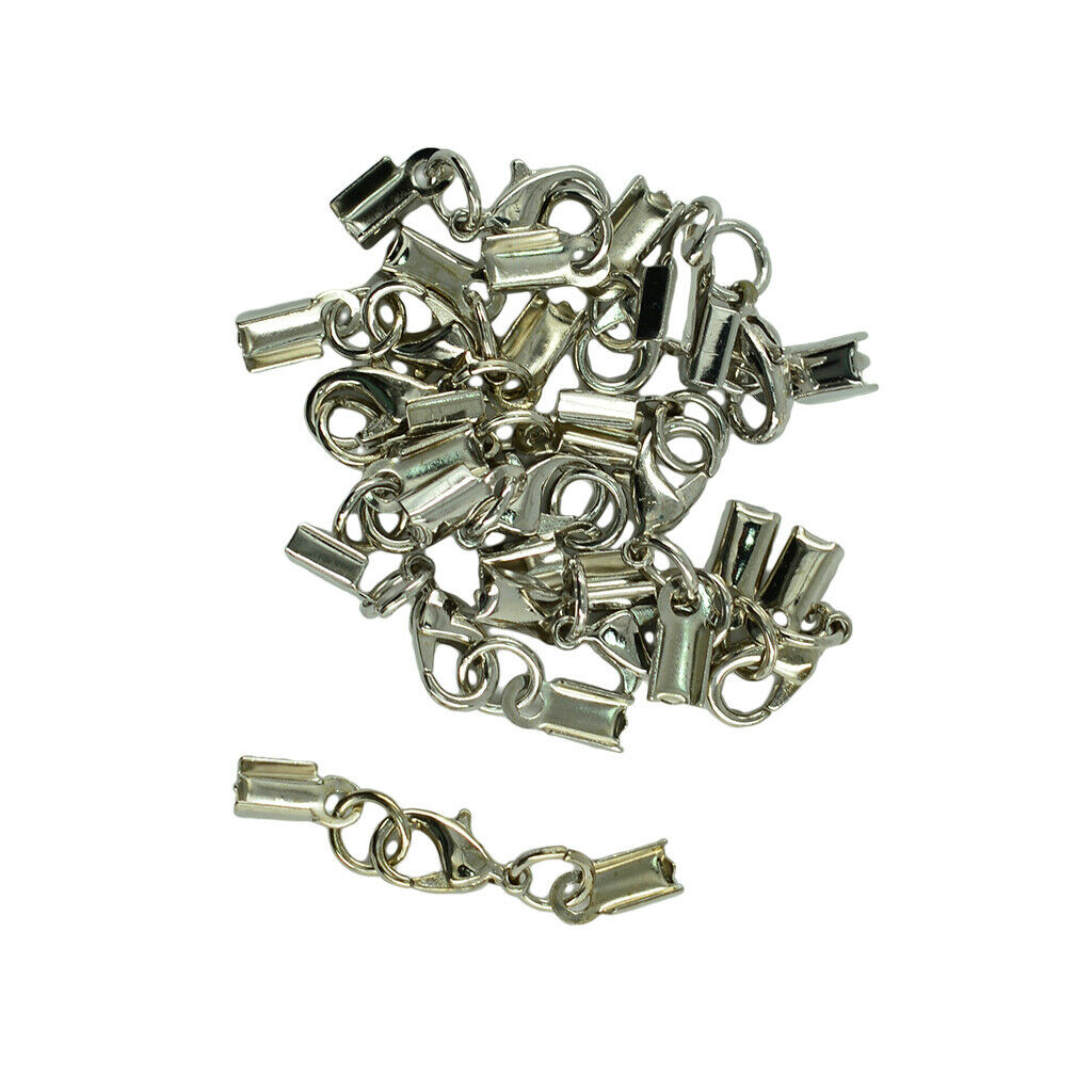24 Sets Brass Wire Cord Ribbon Crimp Ends Clasp 12mm DIY Jewelry Findings