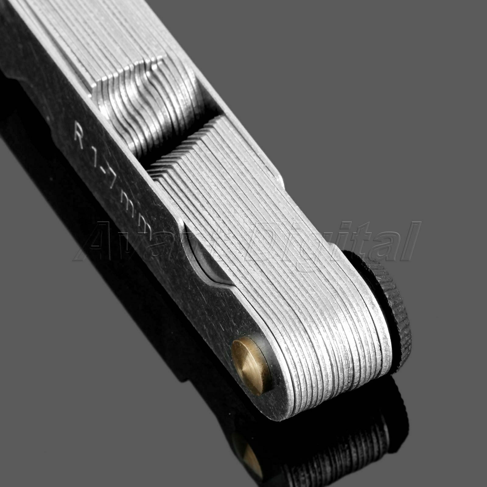 Radius Gauge Metal Double Head Gage Standard R 1mm-7mm Folding Blades Measure