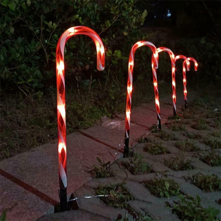 Christmas LED Decoration Lamp Garden Yard Candy Cane Walkway Light Solar Powered