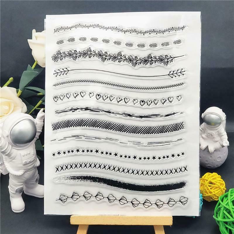 Flower Line Silicone Clear Seal Stamp DIY Scrapbooking Emboss Photo Album Decor