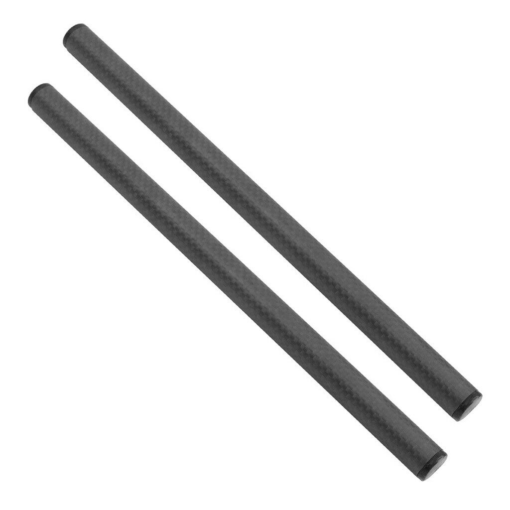 2pcs 25cm 10inch 15mm Carbon Fiber Rod for 15mm Rail DSLR Rig Support System