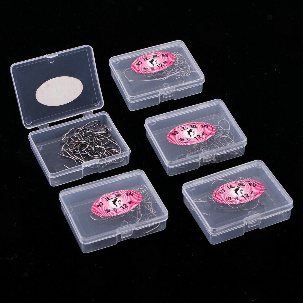 5 Boxes Fishing Hooks with Barbed Crab Hook Sports Accessories 16 x 9mm NO12