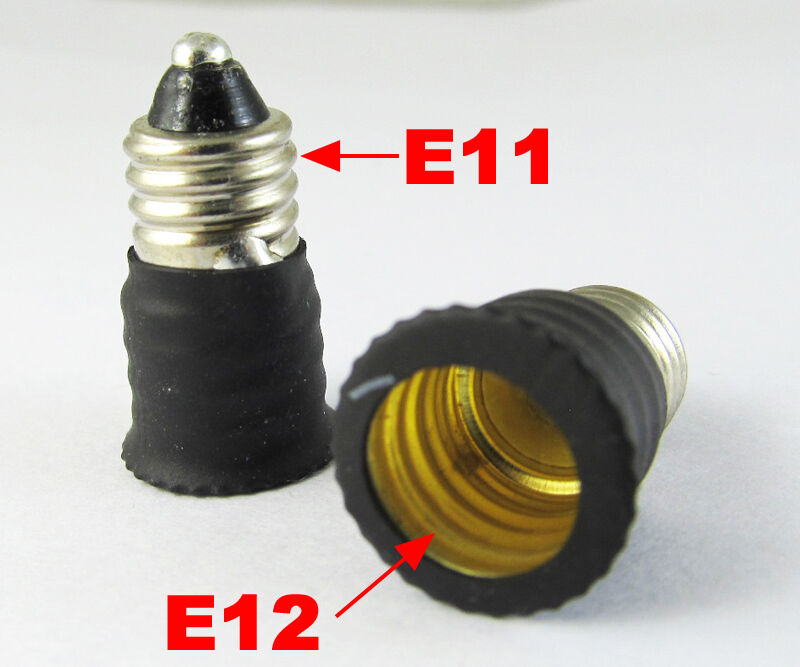 50pcs LED Light Bulb Lamp Converter E11 Male To US E12 Female Candelabra Socket