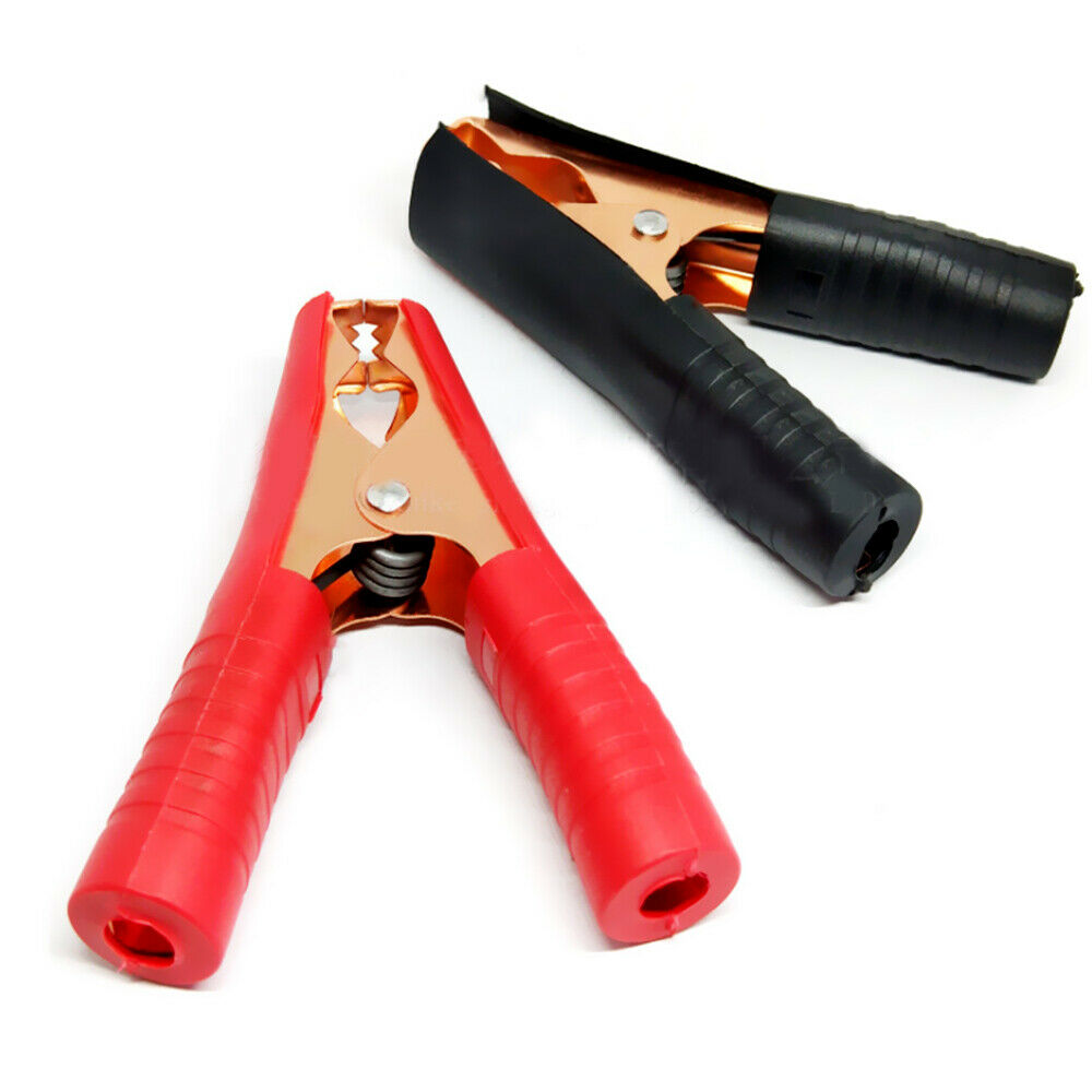 2Pcs Red Black Metal Copper Alligator Clip Car Alligator Clips Battery Clamps