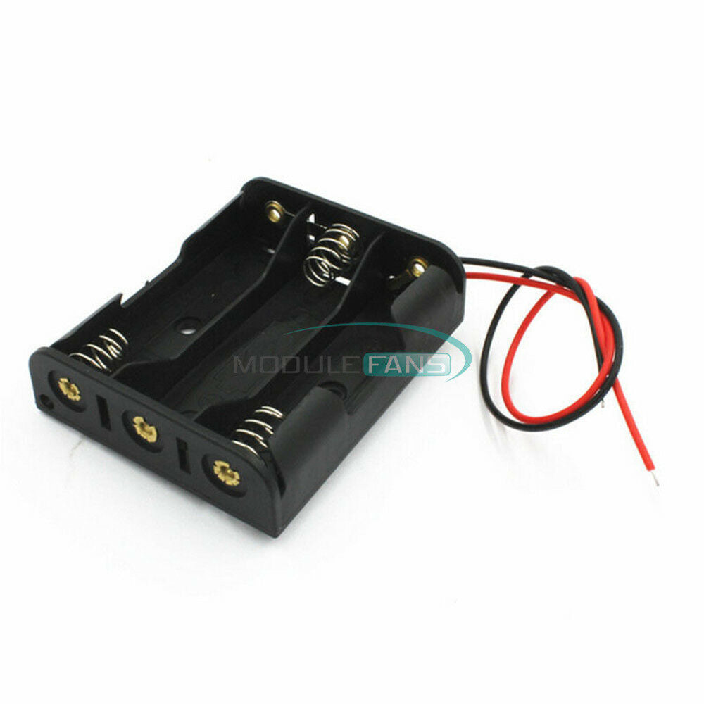 10PCS Plastic Case Battery Storage Holder Box with Wire Leads for 3 X AA 4.5V