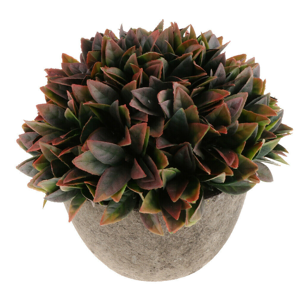 Spray Color Artificial Melaleuca Bonsai Lifelike Potted Plant Red