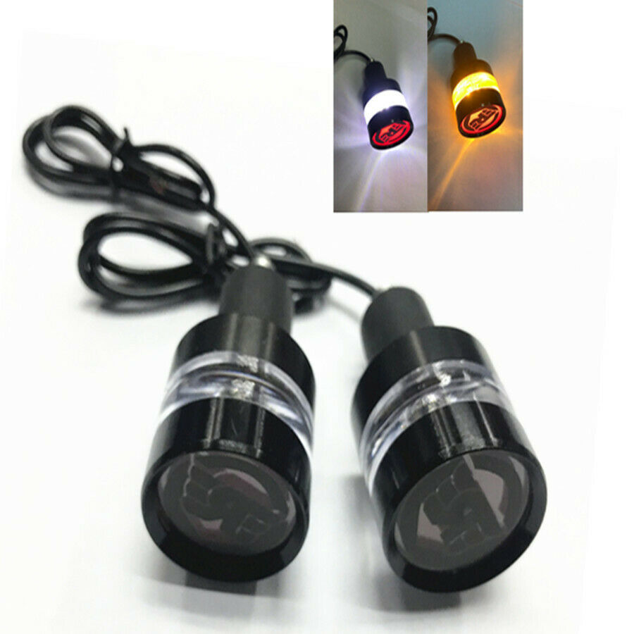 2X DRL Motorcycle Dual Turn Signal LED Light Indicator Blinker Handle Bar End