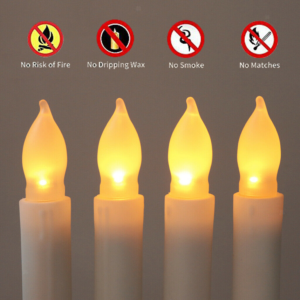 12pcs 165mm Battery Powered LED Taper Candle For Church Home Party