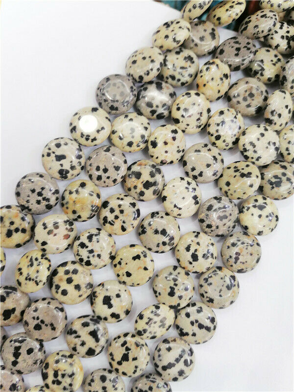 1 Strand 16x5mm Natural Dalmation Jasper Round Spacer Loose Beads 15.5" HH8792
