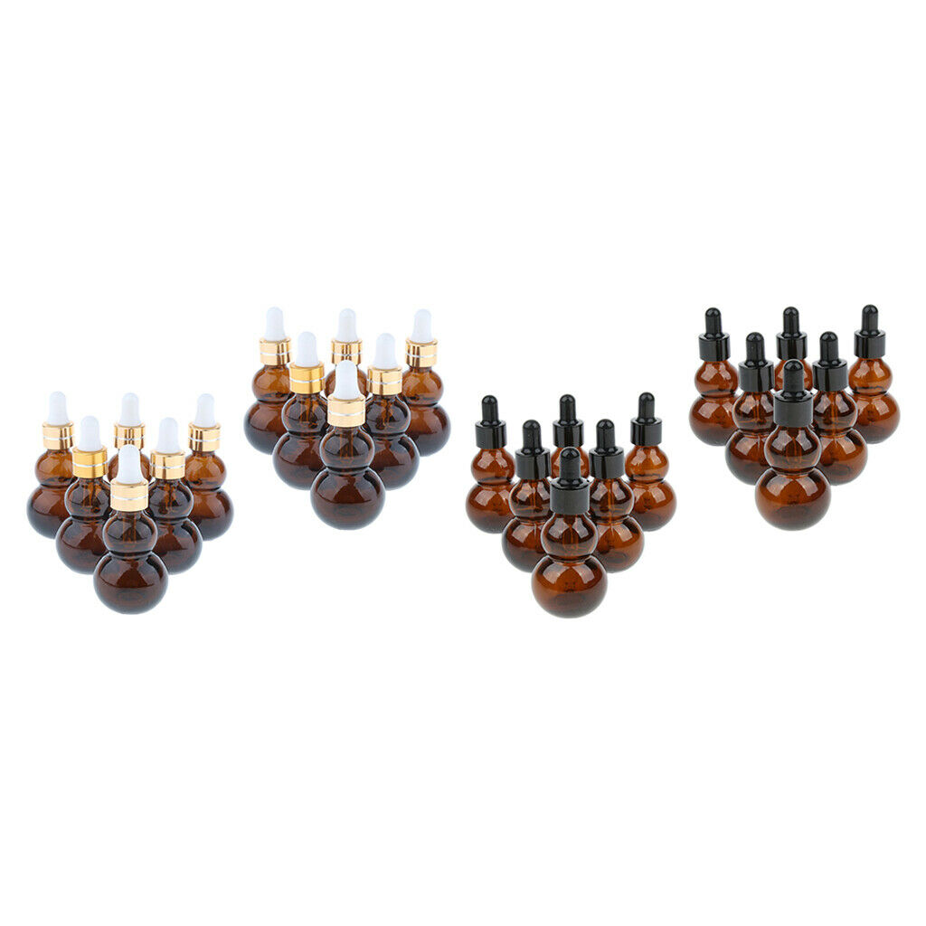 24pcs Gourd Glass Dropper Bottles Vials w/ Dispenser for Essential Oils