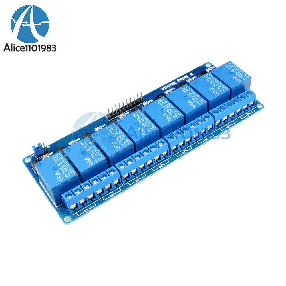 12V 8Channel Relay Module with Optocoupler for Arduino UNO 2560 1280 ARM PIC AVR