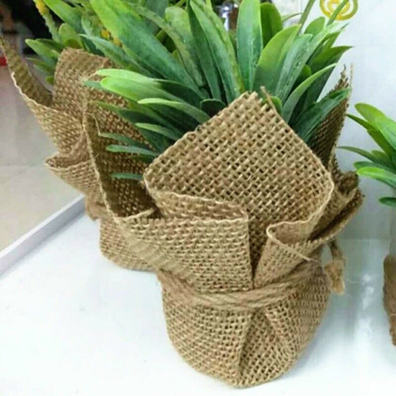 DIY Natural Raw Hessian Jute Edge Binding Burlap Fabric Trimming Ribbon Roll New